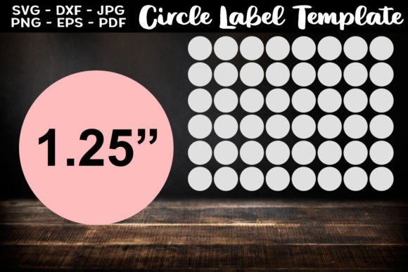 1.25 Circle Label Template Sticker PNG