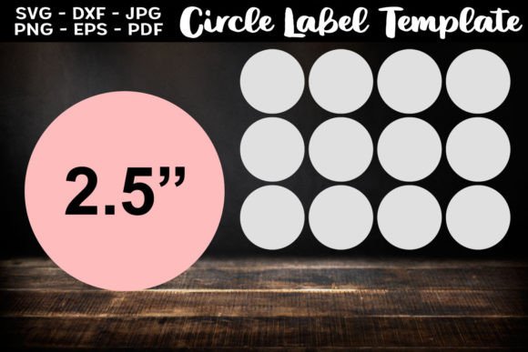 2.5 Circle Label Template Sticker PNG