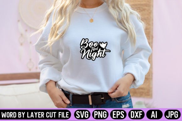 Boo Tiful Night Sticker SVG Design