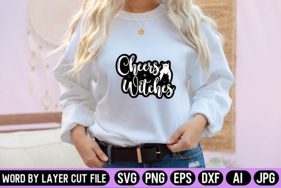 Cheers Witches Sticker SVG Design