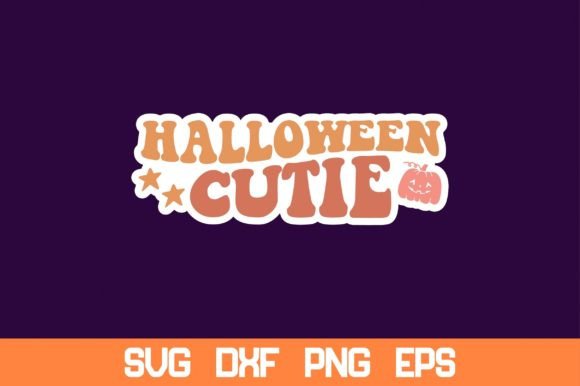 Halloween Cutie Retro Sticker SVG