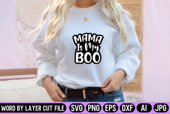 Mama is My Boo Sticker SVG Design