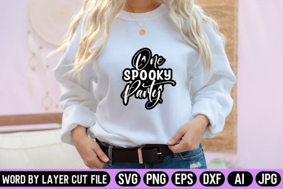 One Spooky Party Sticker SVG Design
