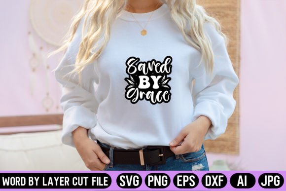 Saved by Grace Sticker SVG Design
