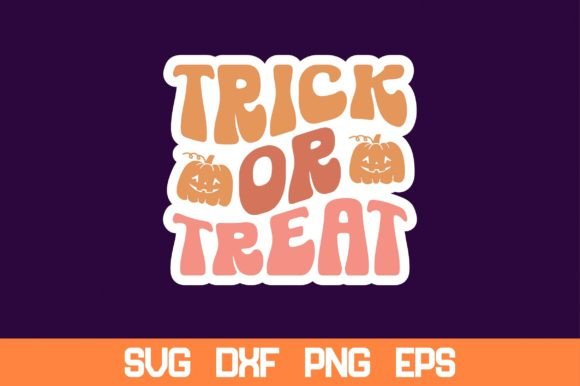 Trick or Treat Retro Sticker SVG